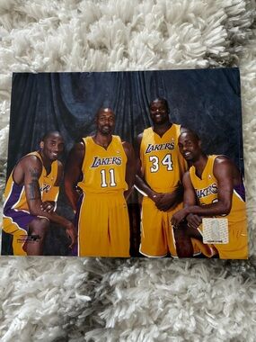 Los Angeles Lakers Team Photo - Yellow Purple Jersey Print